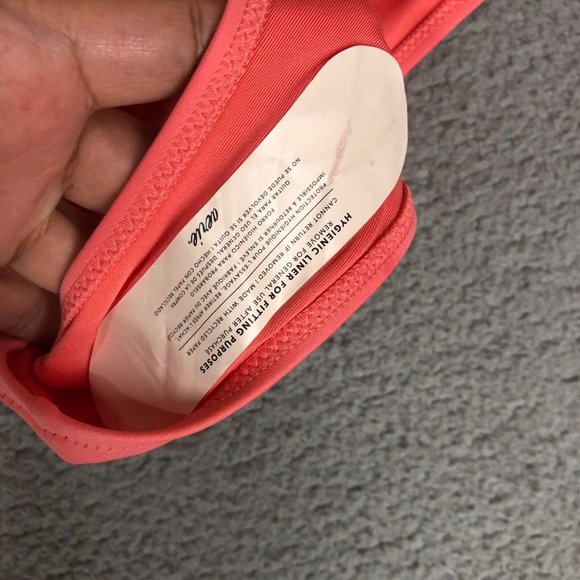 NEW Aerie Women's XL One Piece Bikini Swim Strapless Cut-Out Padded Coral Pink - Picture 10 of 12